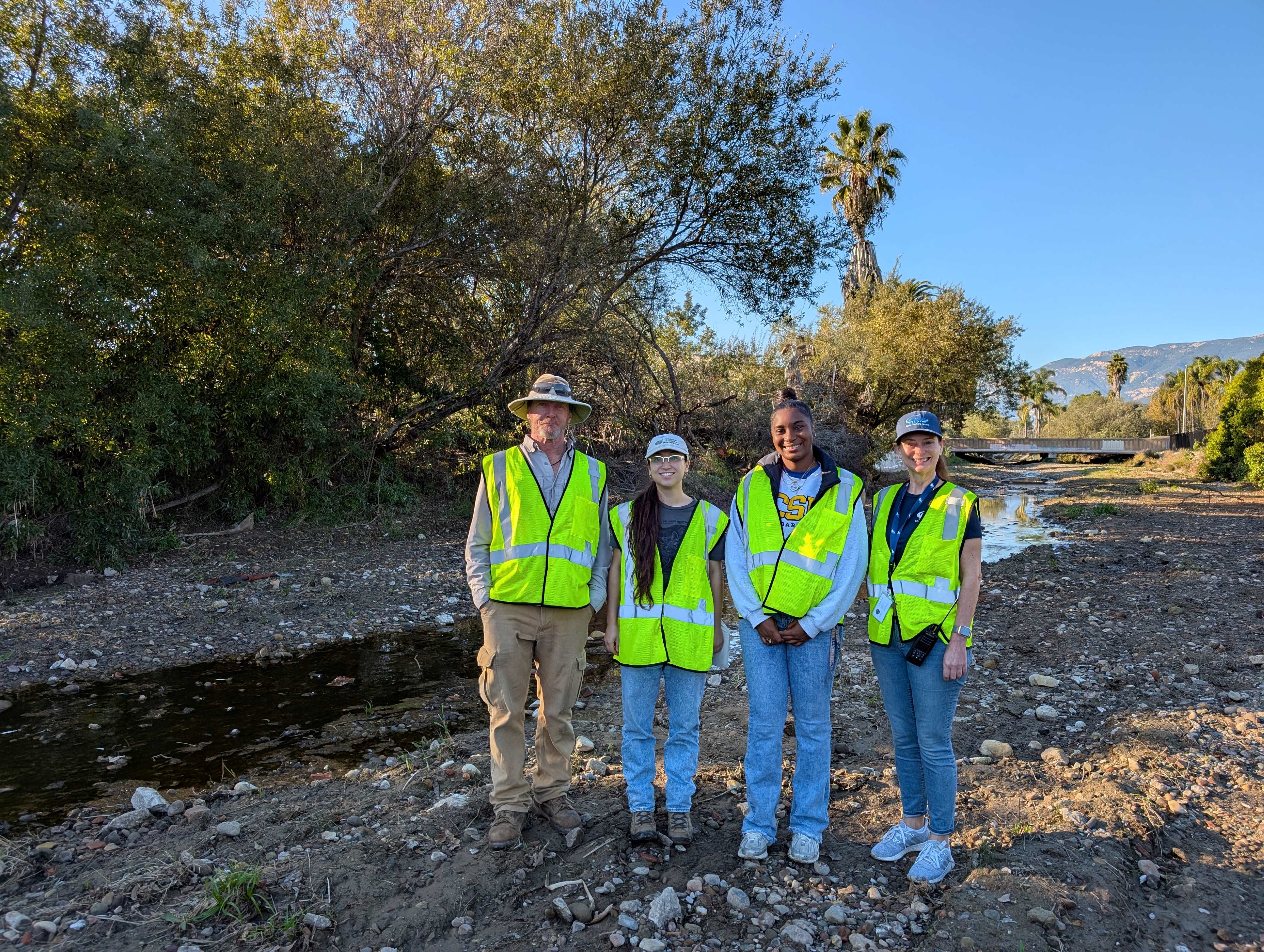 Students and SBAirport Creek Walk